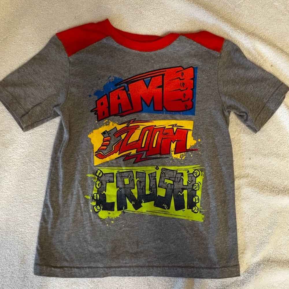 Garanimals Kids Graphic Tee - Gray with Red, Yellow, and Green